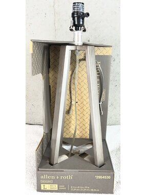 Allen + Roth Hollins 19” 3-Way Metal Table Lamp Base E26 Modern Plug-In LB5017